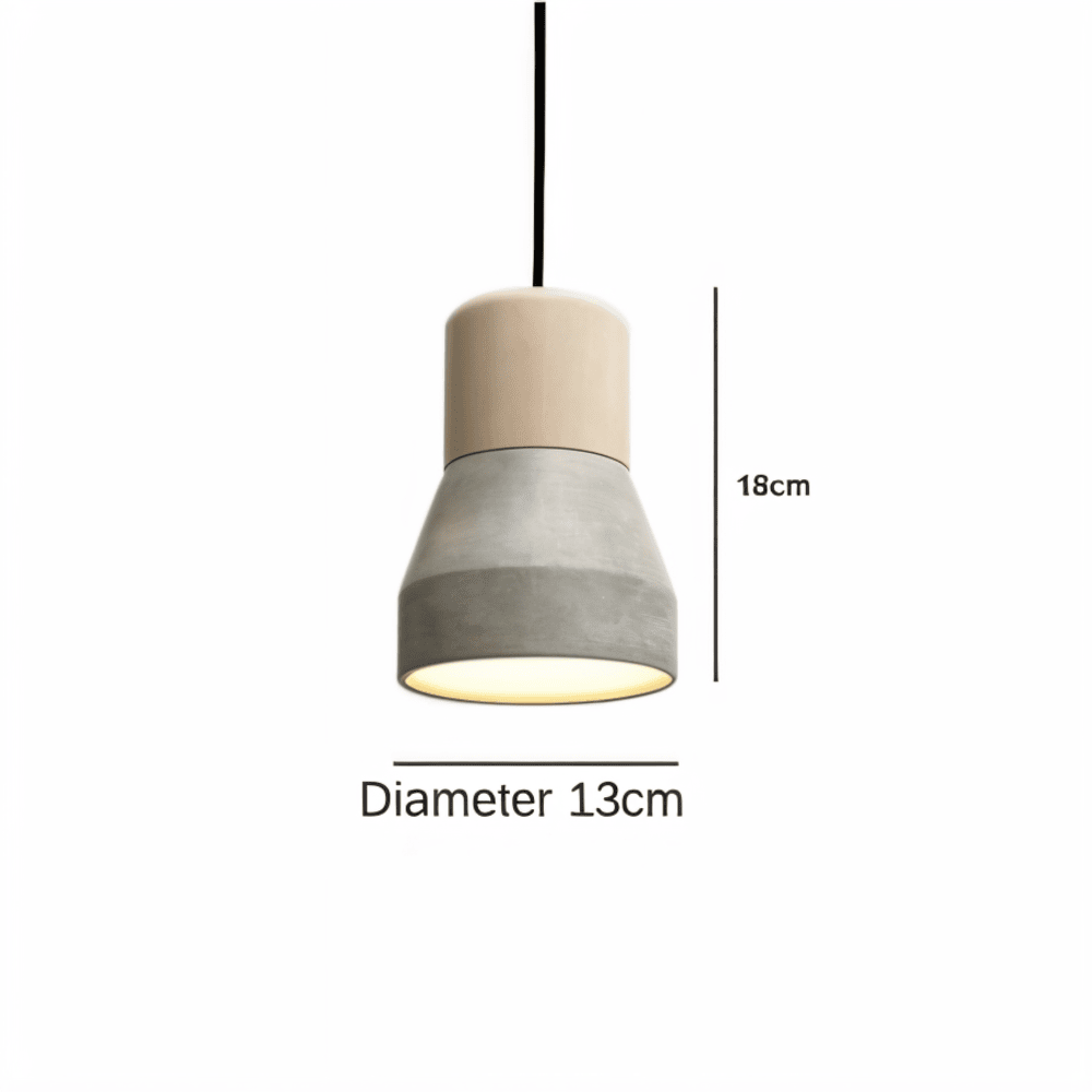 MixTint – Lampadario in Cemento con Bellissimi Inserti in Legno
