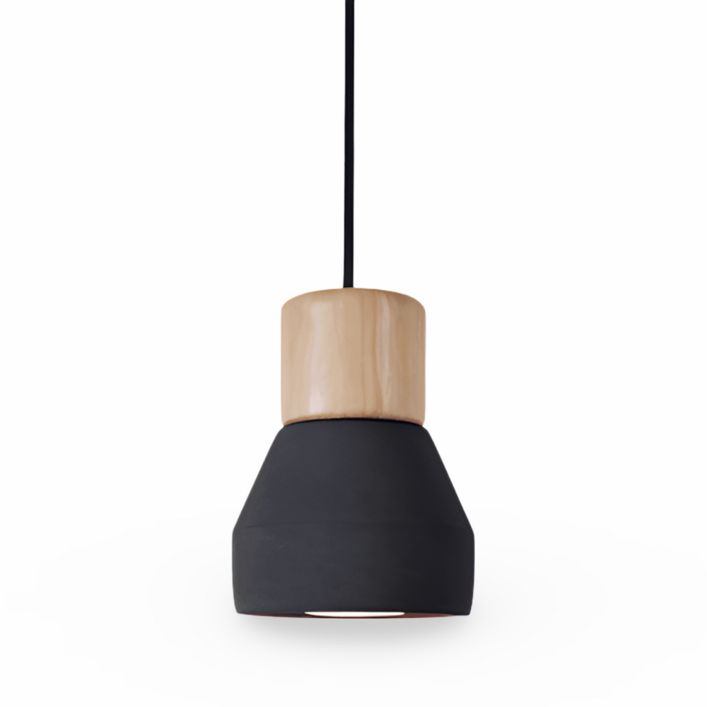 MixTint – Lampadario in Cemento con Bellissimi Inserti in Legno