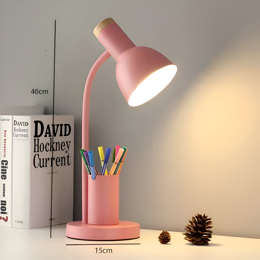 NordGlow – Lampada da Tavolo LED Moderna Nordica con Portapenne e Illuminazione Amica degli Occhi