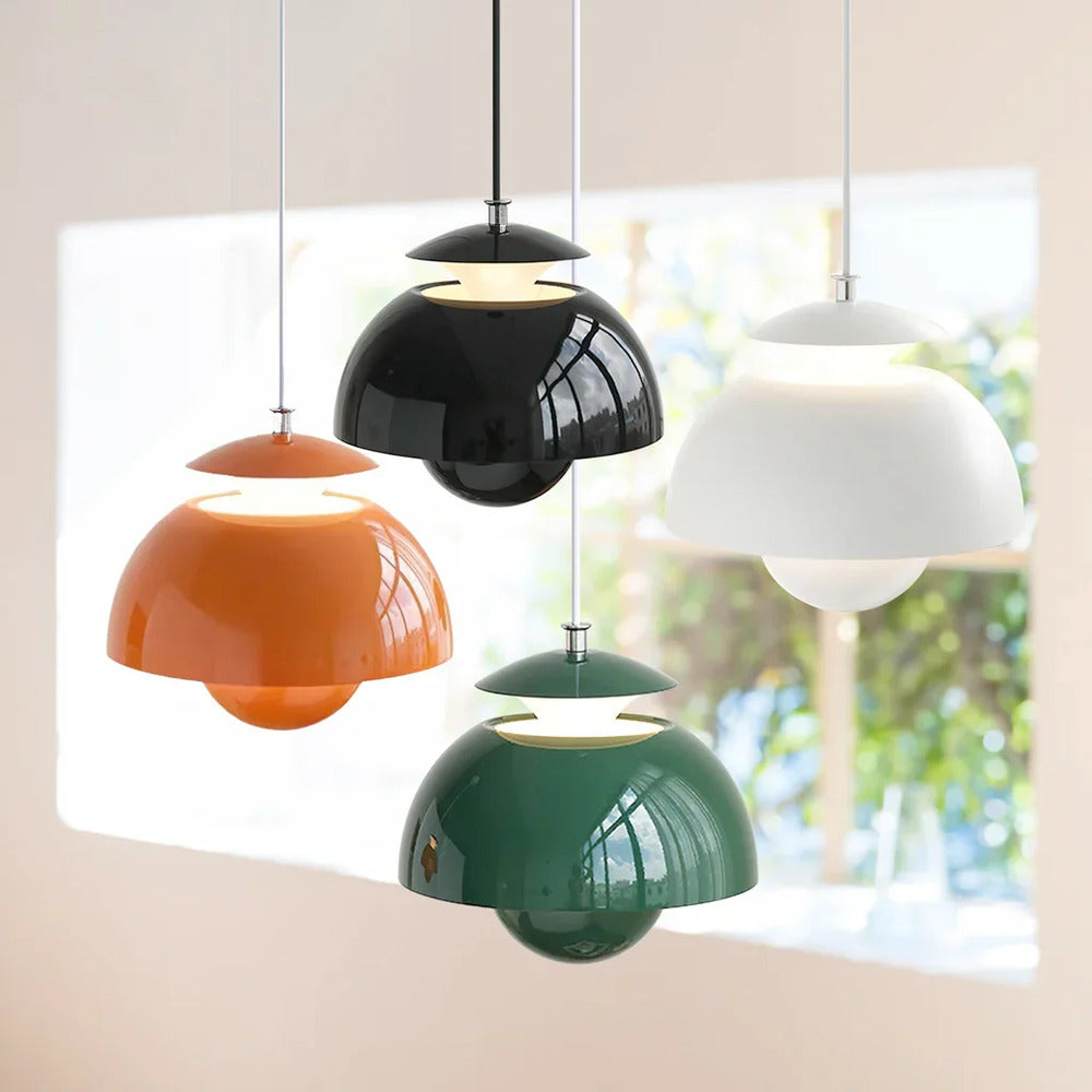 Floréal – Lampada a sospensione in metallo nordico a forma di fiore in design retrò