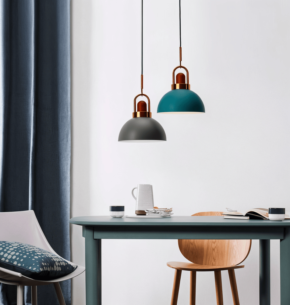 AuréDome – Lampada a sospensione Nordica in Metallo e Legno