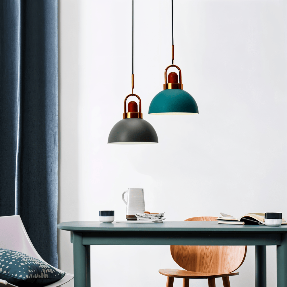 AuréDome – Lampada a sospensione Nordica in Metallo e Legno