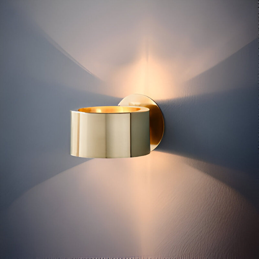 Aureo – Lampada da parete a tamburo in oro | Lampada da parete minimalista con design moderno