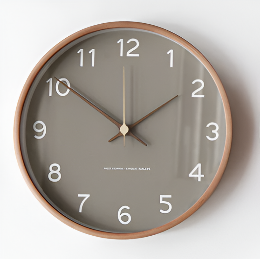 TimberOrb – Orologio da Parete Rotondo in Legno con Meccanismo Quarzo Silenzioso
