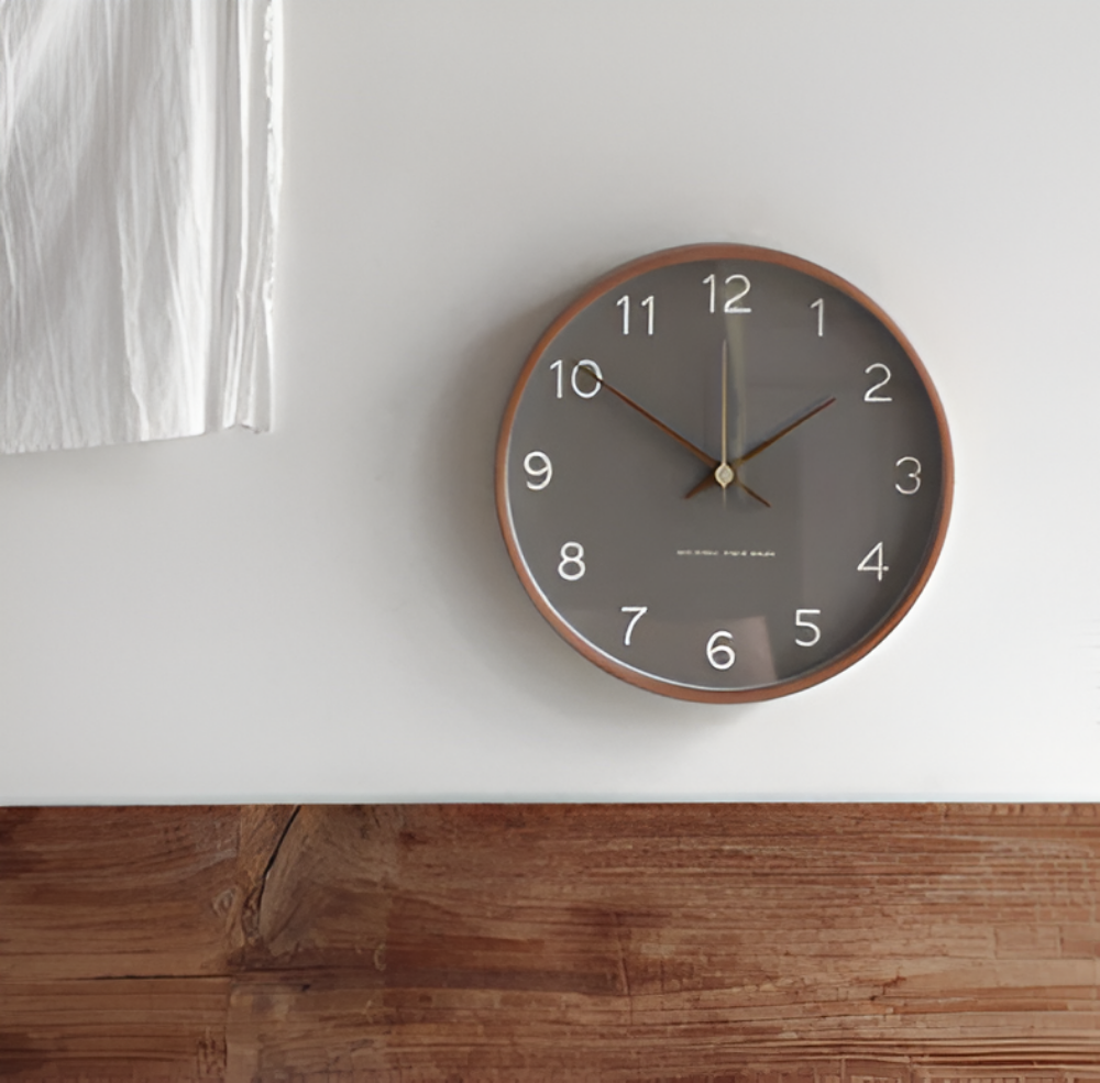 TimberOrb – Orologio da Parete Rotondo in Legno con Meccanismo Quarzo Silenzioso