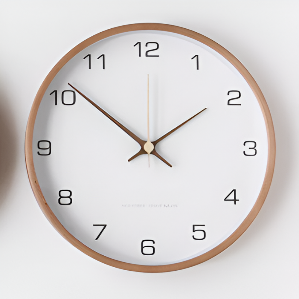 TimberOrb – Orologio da Parete Rotondo in Legno con Meccanismo Quarzo Silenzioso