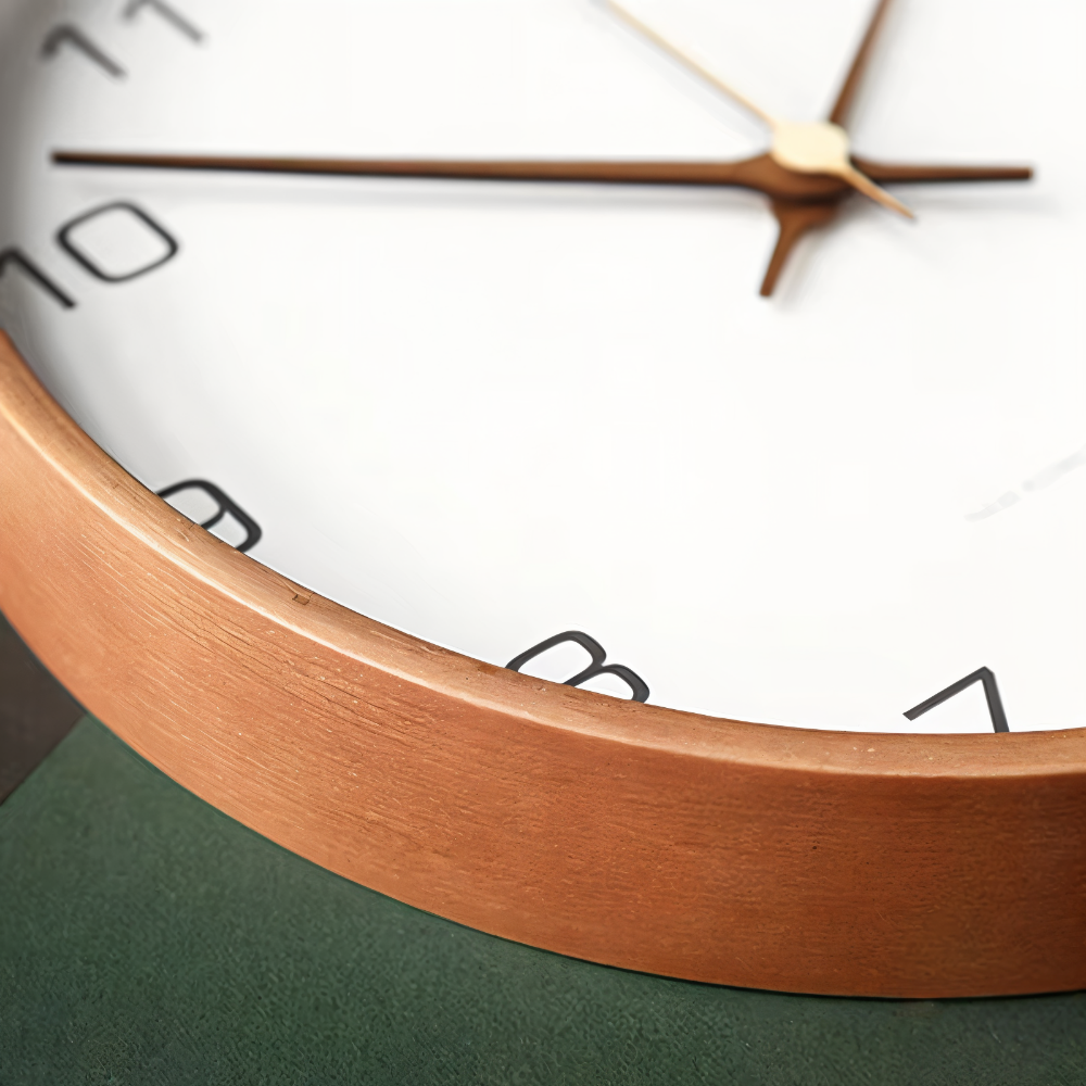 TimberOrb – Orologio da Parete Rotondo in Legno con Meccanismo Quarzo Silenzioso