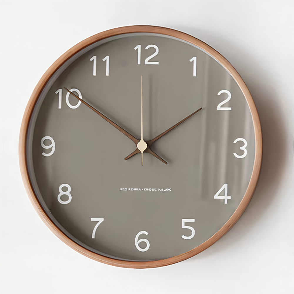 TimberOrb – Orologio da Parete Rotondo in Legno con Meccanismo Quarzo Silenzioso