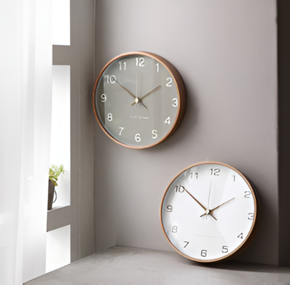TimberOrb – Orologio da Parete Rotondo in Legno con Meccanismo Quarzo Silenzioso