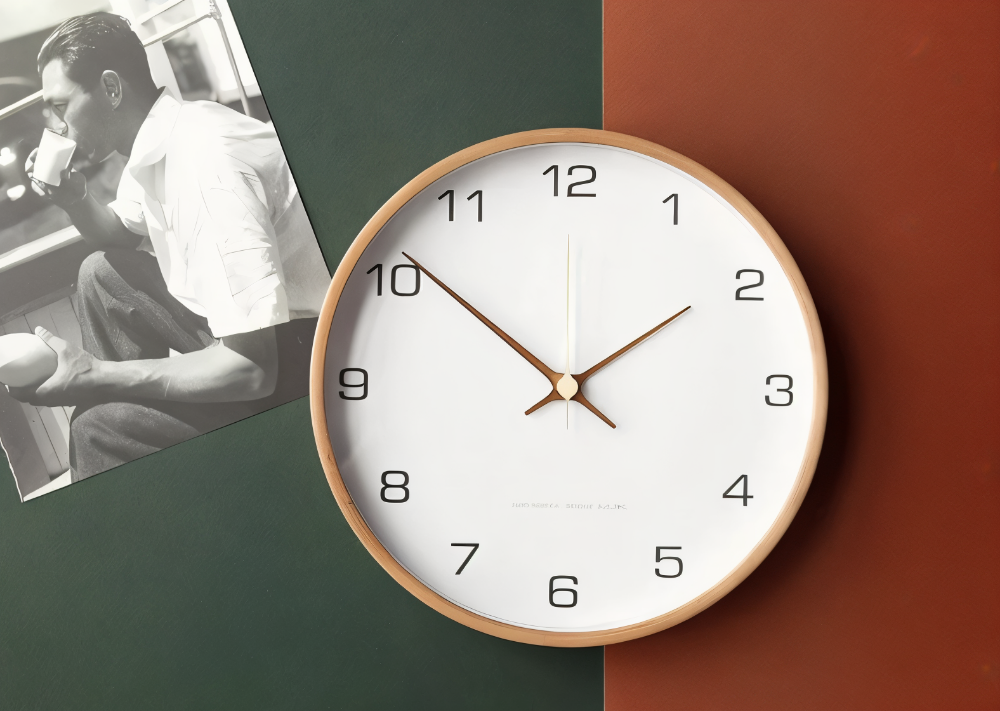 TimberOrb – Orologio da Parete Rotondo in Legno con Meccanismo Quarzo Silenzioso