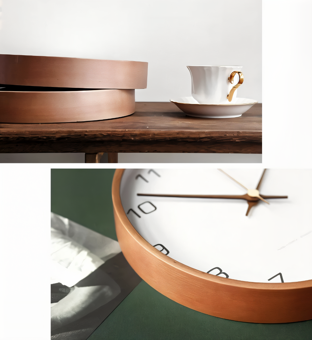 TimberOrb – Orologio da Parete Rotondo in Legno con Meccanismo Quarzo Silenzioso