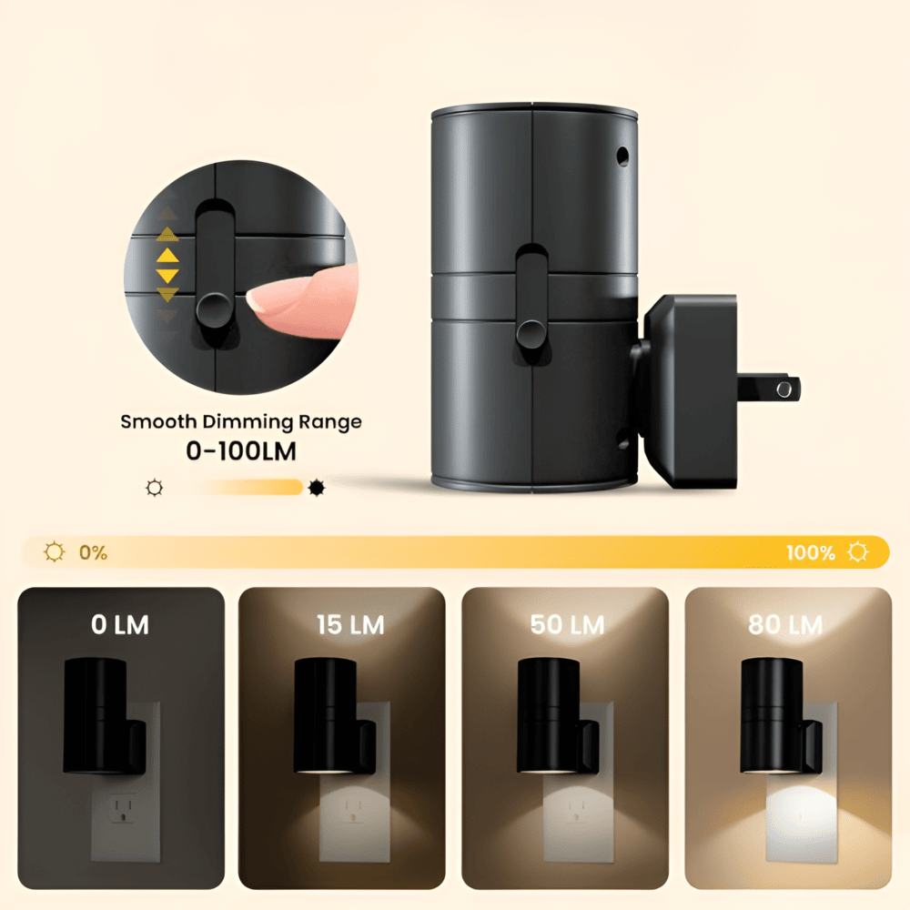 LumoPillar – Lampada da Parete LED Dimmerabile per Esterni con Design Plug-in