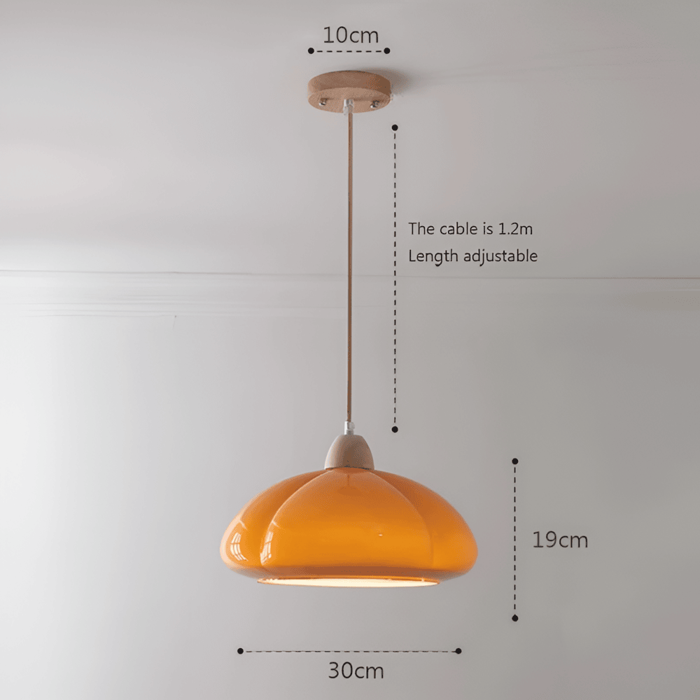PumpaLuxe – Lampadario Retro in Vetro e Legno con Fascino Nordico