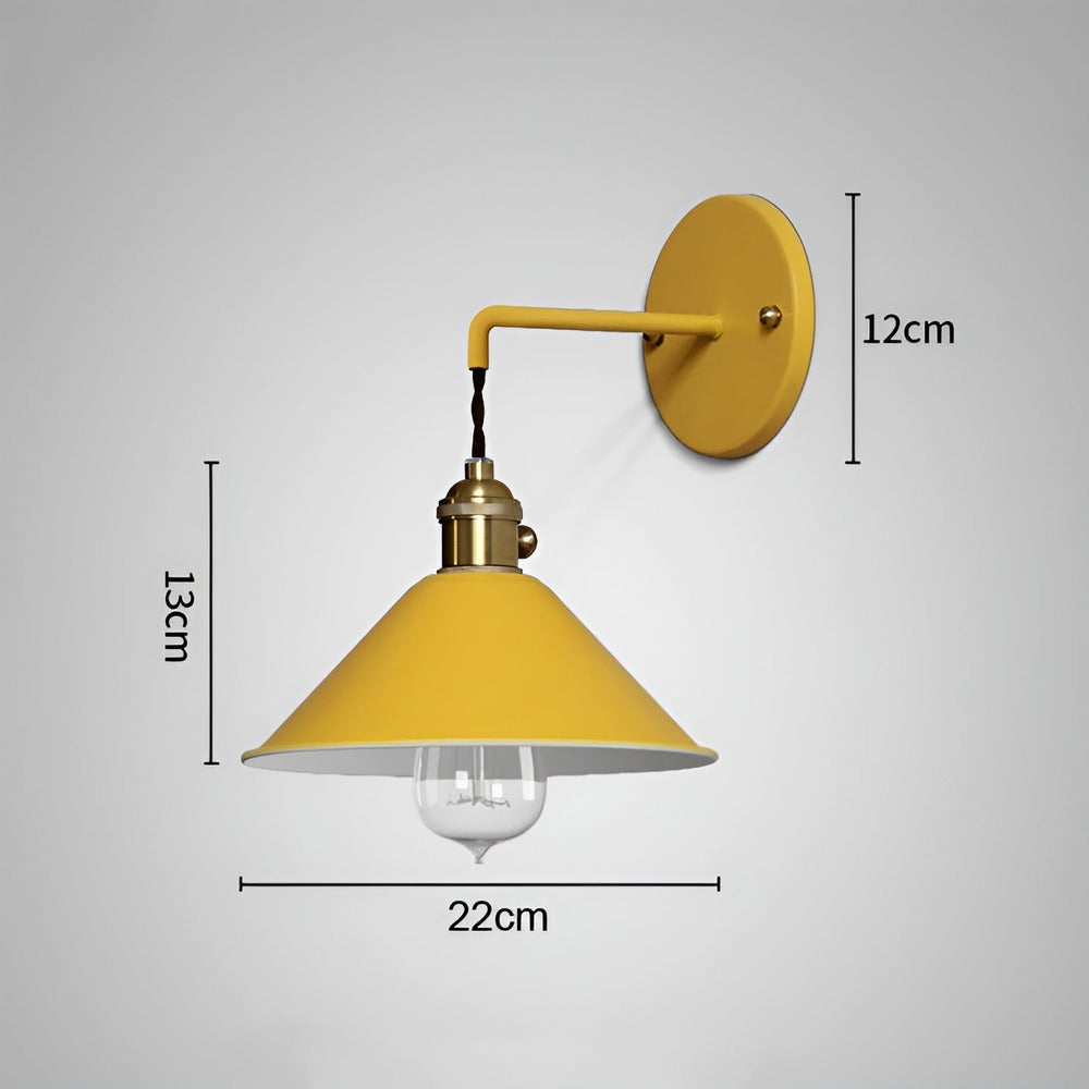 RetroGlow – Lampada da Parete Vintage in Metallo con Design Classico a Forma Conica
