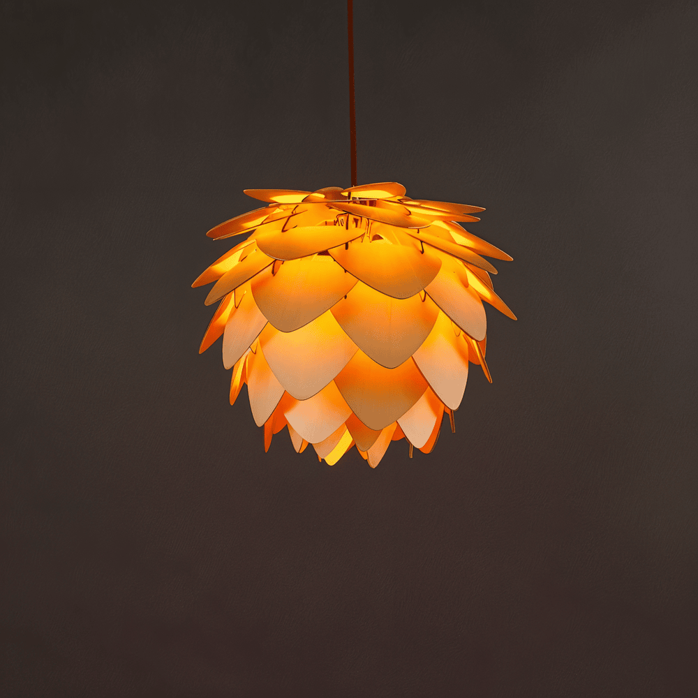 PineGlow – Lampada a sospensione rustica in legno fatta a mano