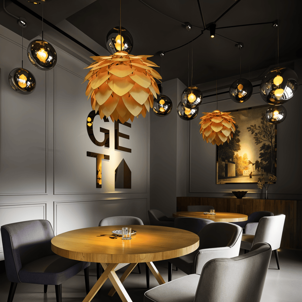 PineGlow – Lampada a sospensione rustica in legno fatta a mano