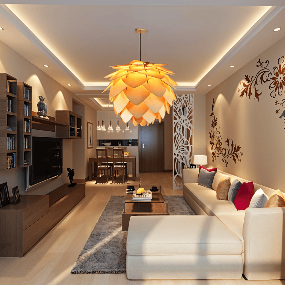 PineGlow – Lampada a sospensione rustica in legno fatta a mano
