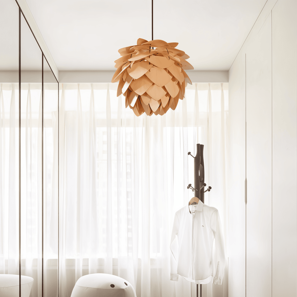 PineGlow – Lampada a sospensione rustica in legno fatta a mano