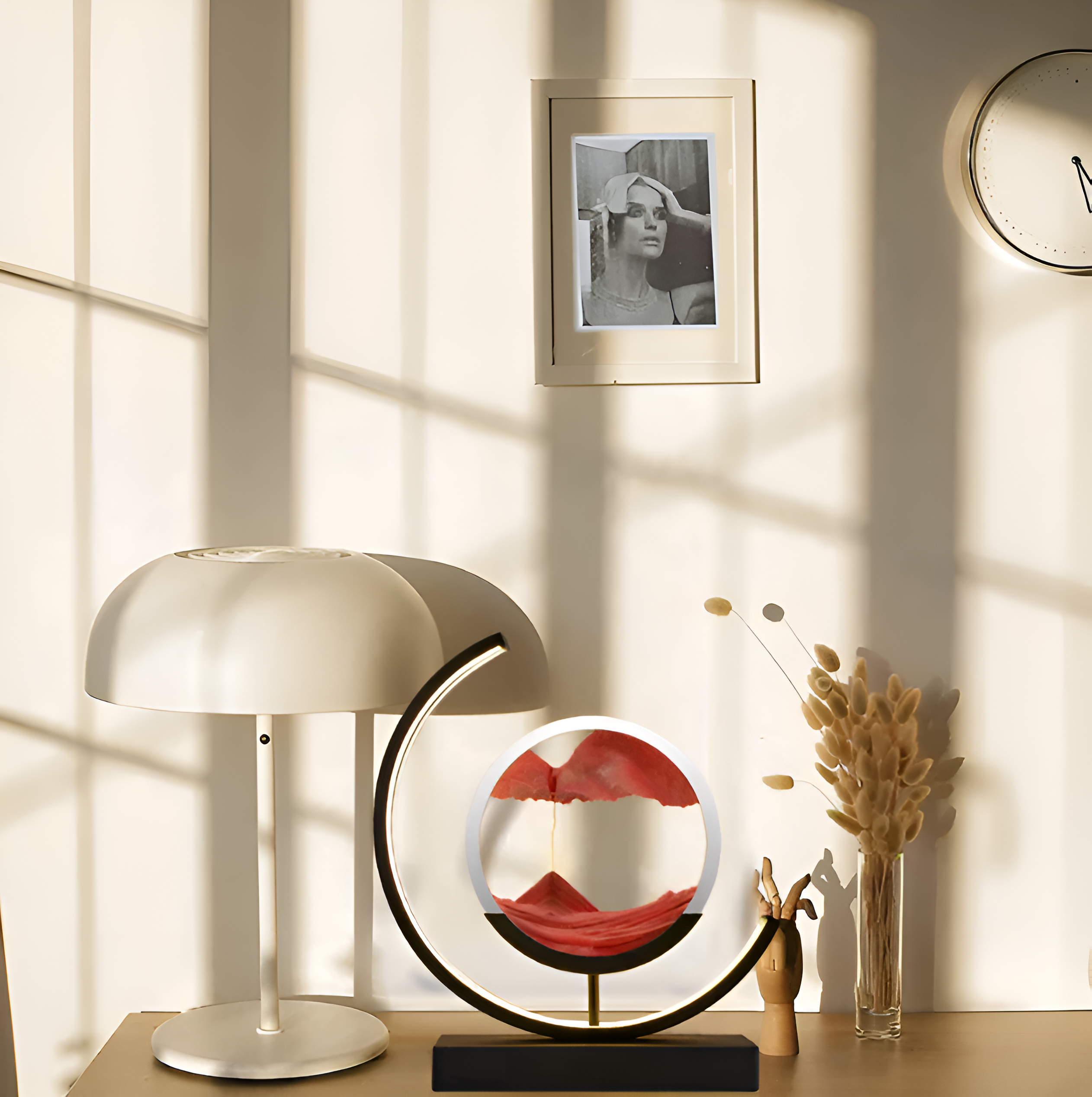 Sand Glow – Lampada di sabbia con app e telecomando – LED dimmerabile con 3 colori di luce