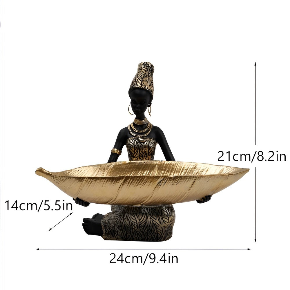 Scultura NyckelMuse – Figura Esotica in Resina con Elegante Organizzazione delle Chiavi