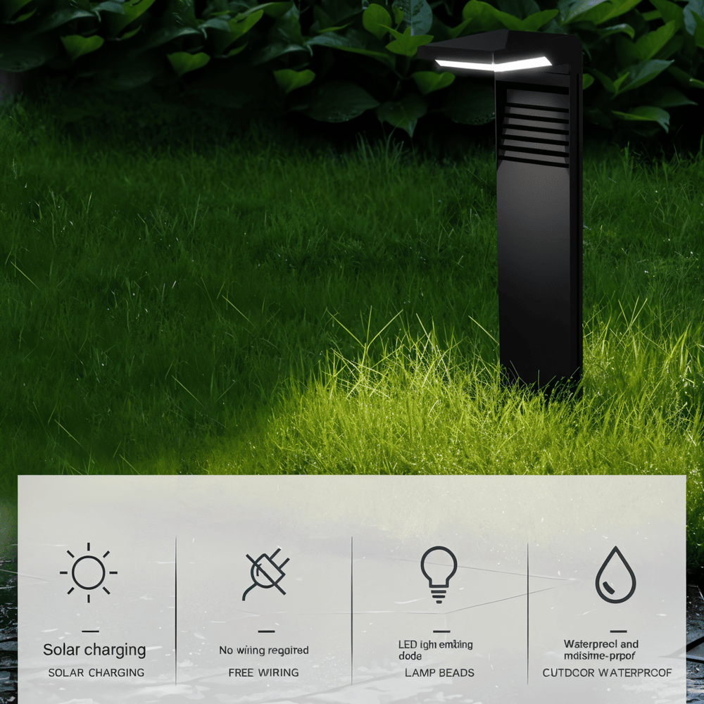 LumaBend Solar – Lampada Solare Resistente alle Intemperie a Forma di L per il Giardino
