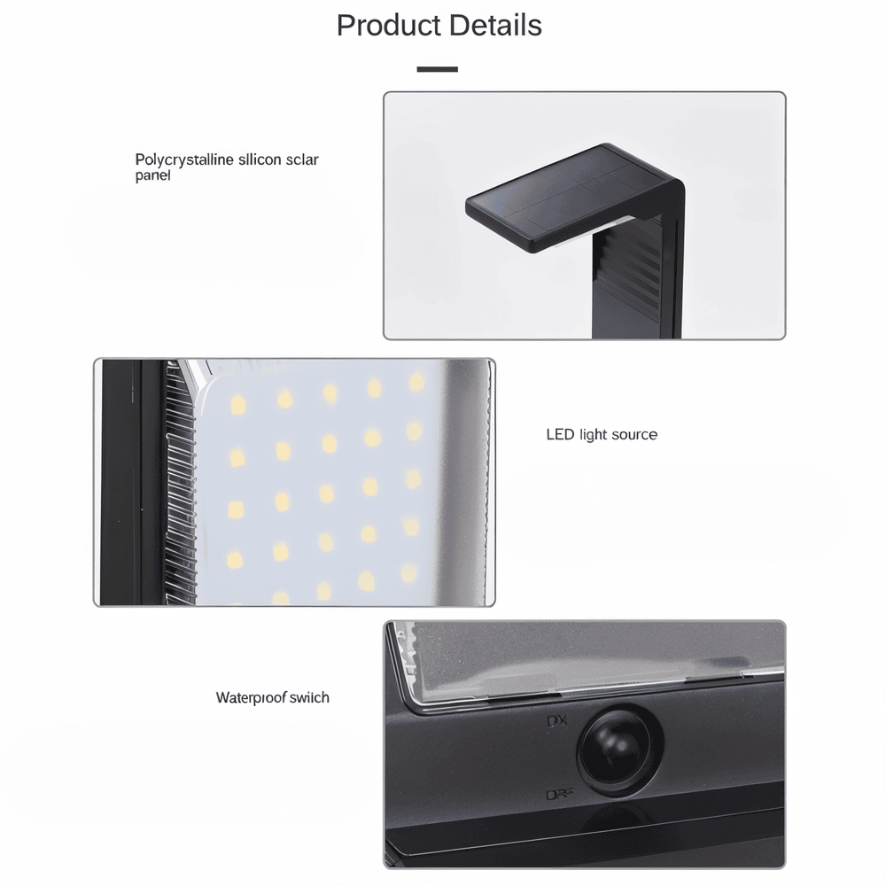 LumaBend Solar – Lampada Solare Resistente alle Intemperie a Forma di L per il Giardino