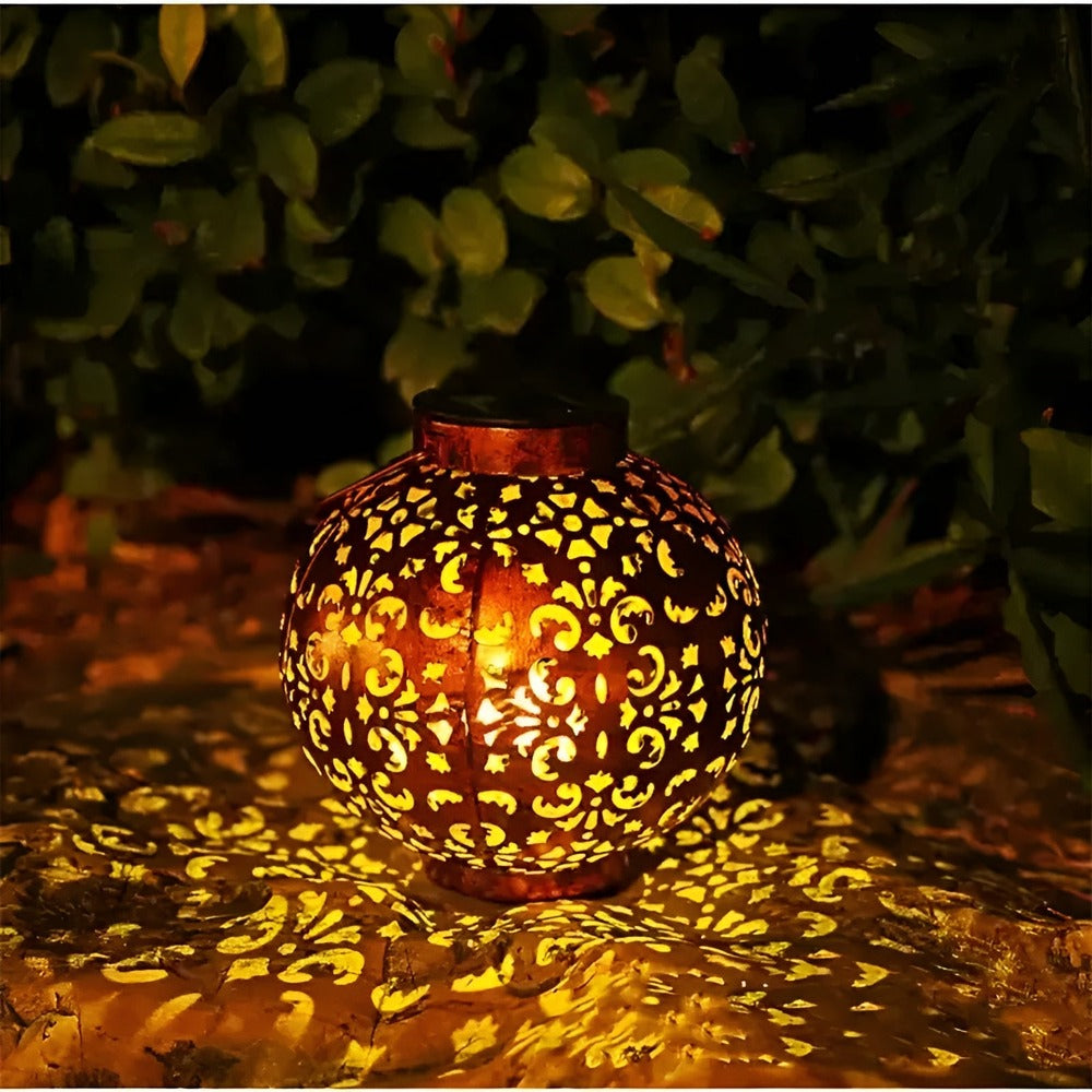 SunAura Vintage Lampada Solare – Lanterna Solare in Metallo Appesa