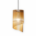 SpiraWood – Lampada da Soffitto Artistica e Cilindrica in Legno