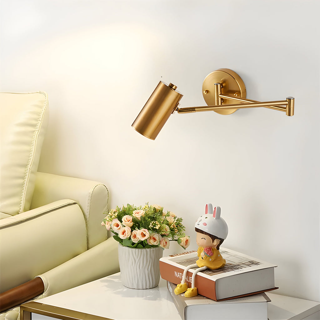FlexaLume – Lampada da Parete Regolabile in Oro e Nero per Camera da Letto e Lettura