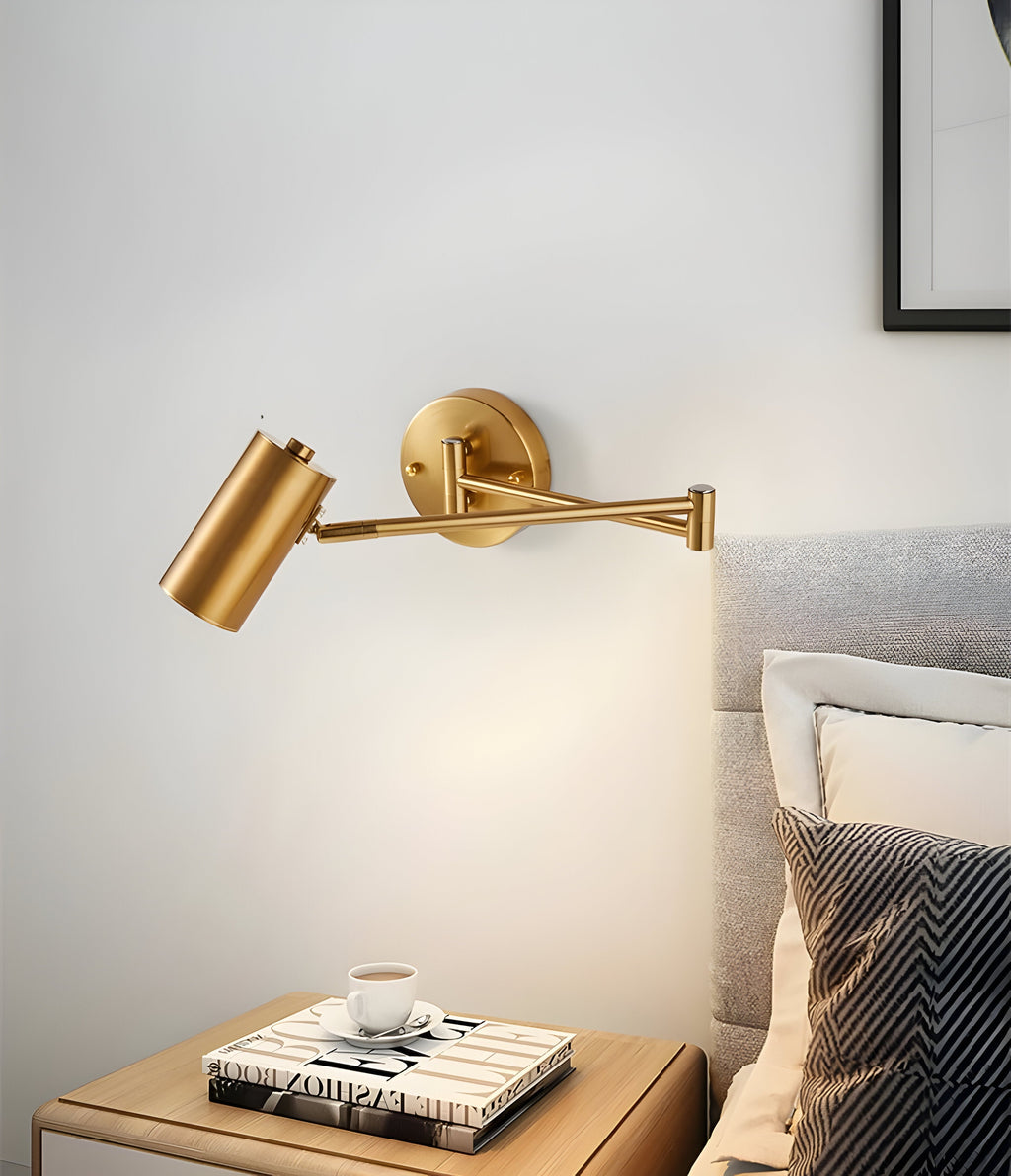 FlexaLume – Lampada da Parete Regolabile in Oro e Nero per Camera da Letto e Lettura
