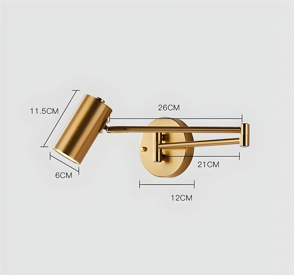 FlexaLume – Lampada da Parete Regolabile in Oro e Nero per Camera da Letto e Lettura