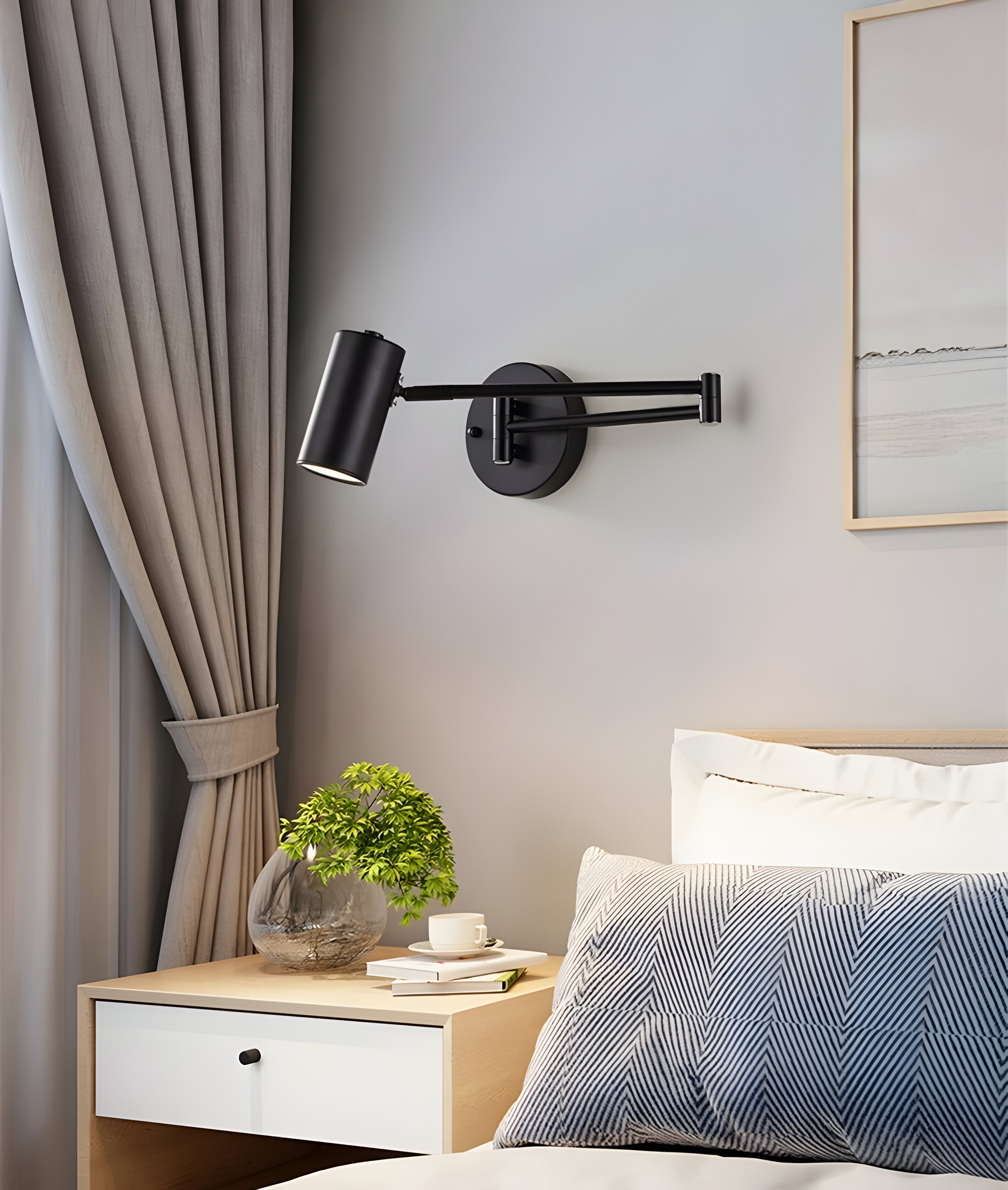 FlexaLume – Lampada da Parete Regolabile in Oro e Nero per Camera da Letto e Lettura