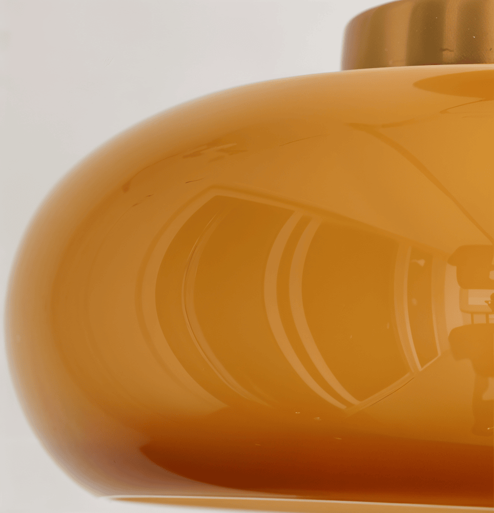 AmberGleam – Lampada da soffitto vintage gialla classica in vetro e ottone