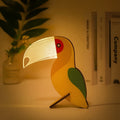 Wildlife – Lampada da tavolo in legno e acrilico con LED Notturno per Bambini