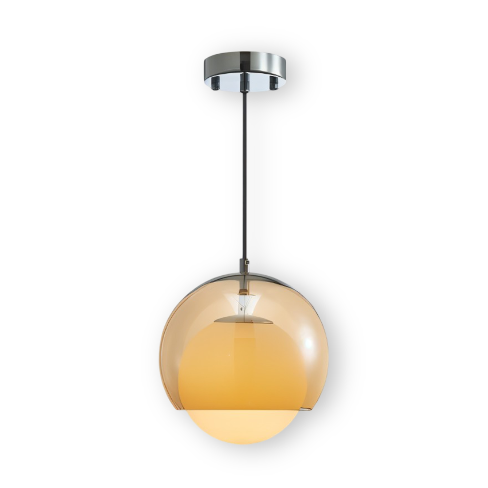 AmberDuo – Lampada a sospensione in vetro retro in stile Bauhaus