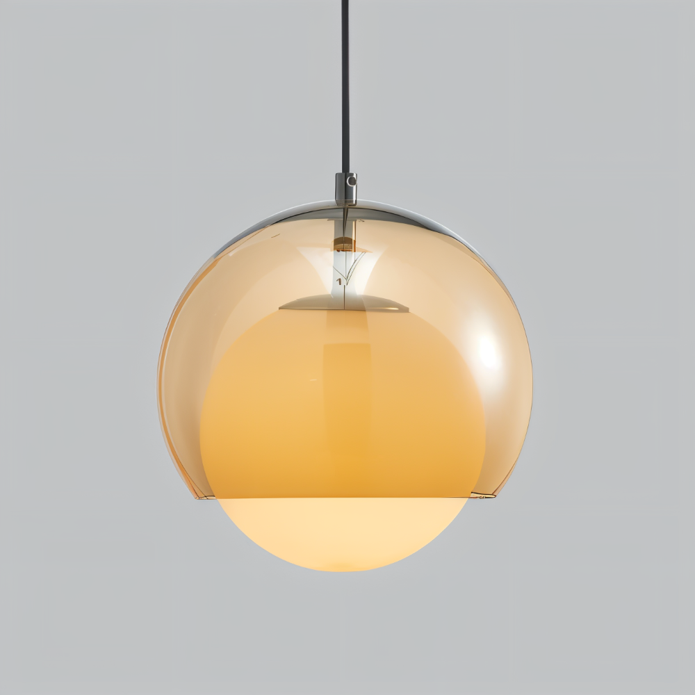 AmberDuo – Lampada a sospensione in vetro retro in stile Bauhaus