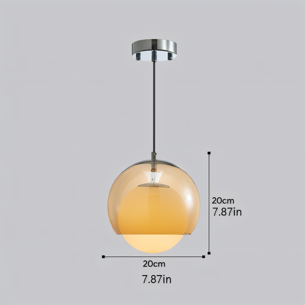 AmberDuo – Lampada a sospensione in vetro retro in stile Bauhaus