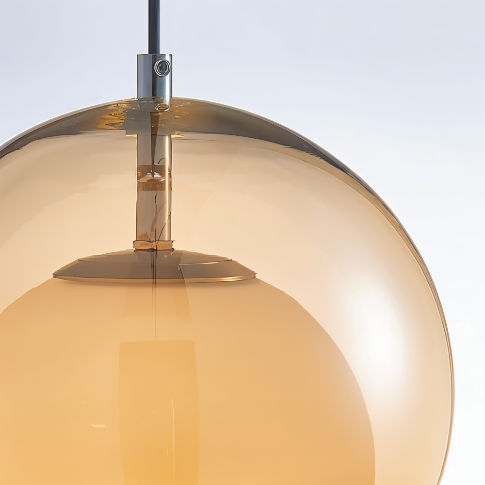 AmberDuo – Lampada a sospensione in vetro retro in stile Bauhaus