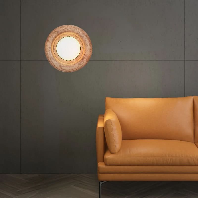 Orbitus LED Wall Light – Cornice in Legno Moderna