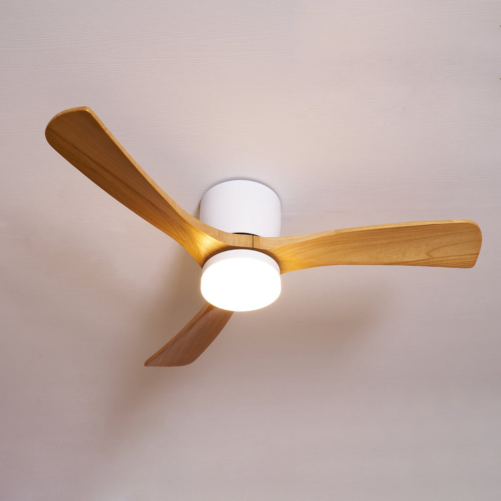 Arvienne | Ventilatore da soffitto in legno nordico con luce LED per camere moderne