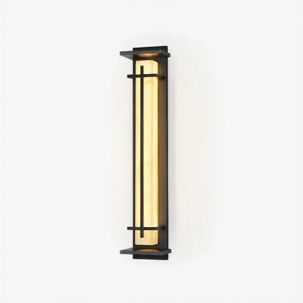 Applique da Esterno in Alabastro con Design a Gabbia Verticale