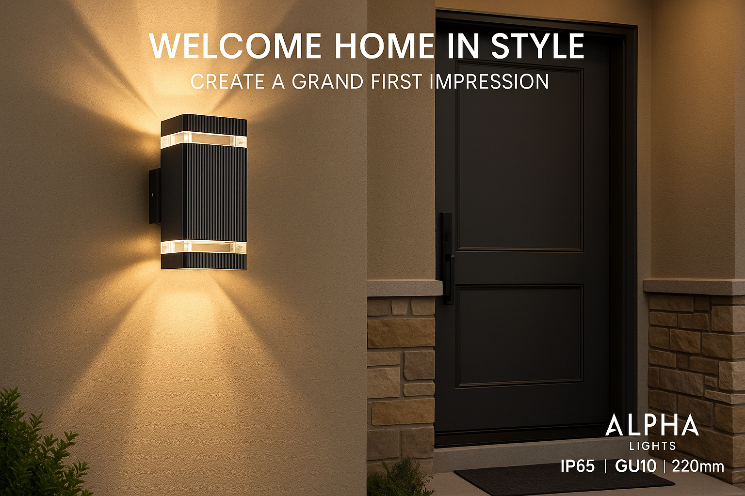 Lampada da Parete Esterna Moderna con Luce Su e Giù e Design Resistente alle Intemperie