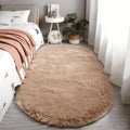 Tappeto in Peluche a Forma Ovale con Retro Antiscivolo