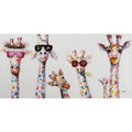 Cartoni Animati - Giraffe - Arte Murale su Tela
