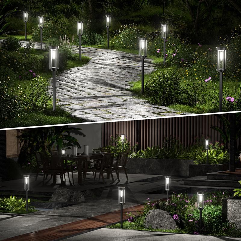 Solhage Veibelys | Sensore Crepuscolare Automatico | IP65 Impermeabile | Luce LED Calda | 12h Tempo di Funzionamento | Set da 2