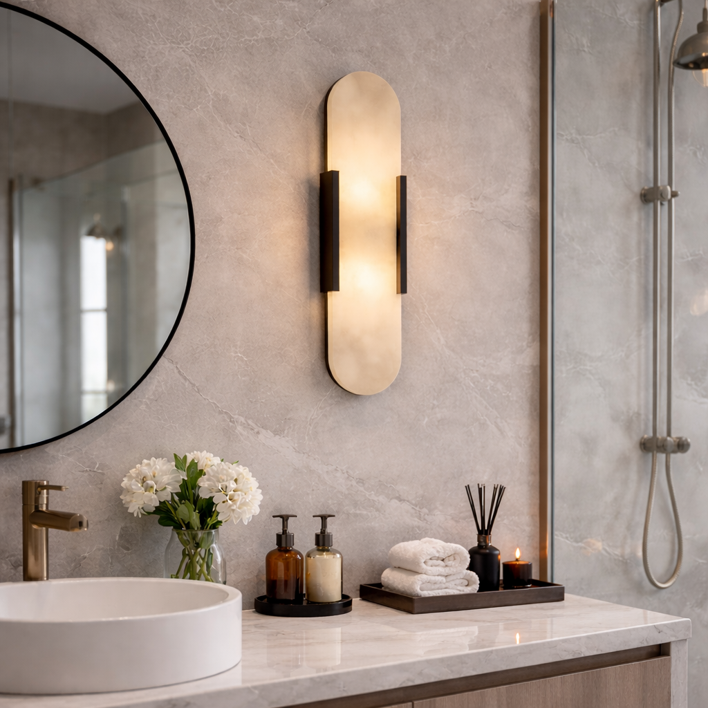 Lunessa | Applique in Marmo con Luce Ambientale Morbida per Interni Moderni