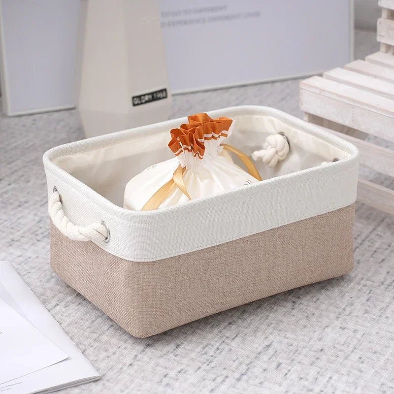 CLEANLIN – Cesto di stoccaggio ecologico in tessuto di lino per camera da letto e soggiorno