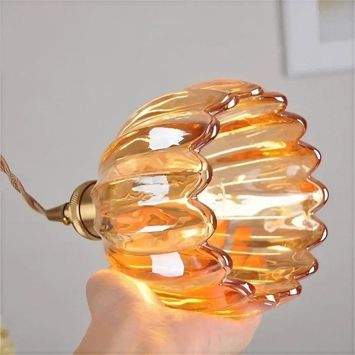 Lampada a Sospensione con Paralume Floreale Vintage e Luce Ambientale