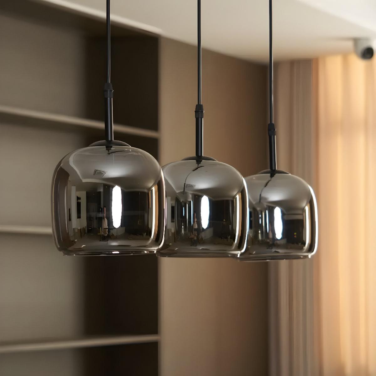 Lampada a Sospensione per Isola Cucina con Ombra Nera Artistica Moderna