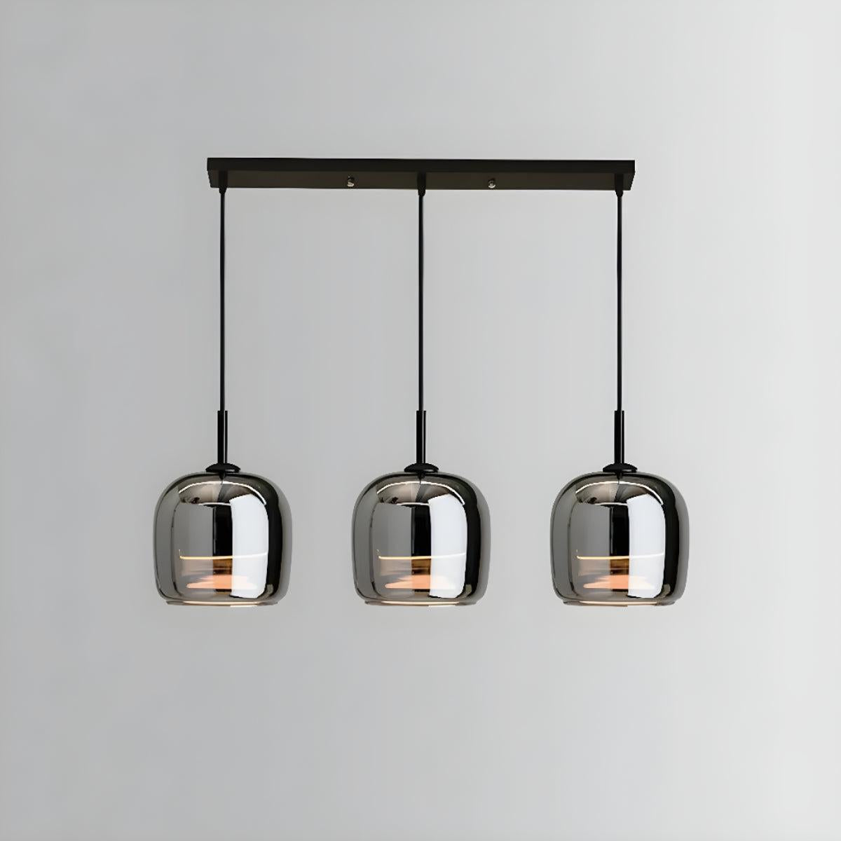 Lampada a Sospensione per Isola Cucina con Ombra Nera Artistica Moderna